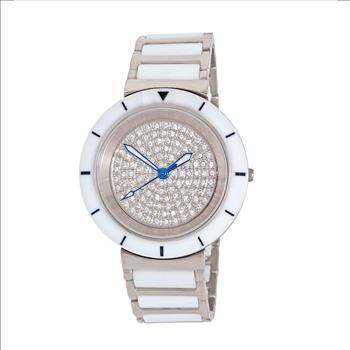 ONISS  Ladies, White High-tech Ceramic and Stainless Steel Case and Band Rosetone (MSRP:  $550.00)