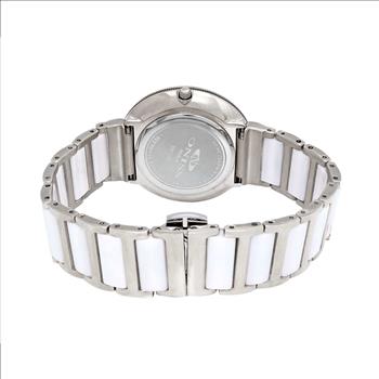 ONISS  Ladies, White High-tech Ceramic and Stainless Steel Case and Band Rosetone (MSRP:  $550.00)