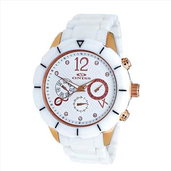 ONISS  Master Calendar, White High-tech Ceramic band and Stainless Steel Case with White Ceramic Bezel,  (MSRP: $ 550.00)