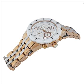 ONISS  Master Calendar, White High-tech Ceramic with 2-tone Rose Stainless Steel Band ,  ON7200-MB_TTR (MSRP: $ 550.00)