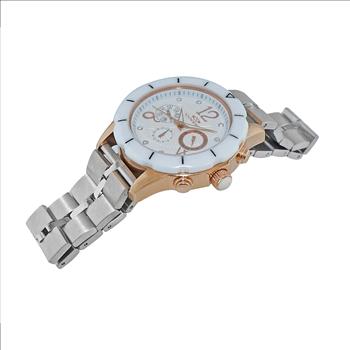 ONISS  Master Calendar, White High-tech Ceramic with Stainless Steel Band ,  ON7200-MB_SS (MSRP: $ 550.00)