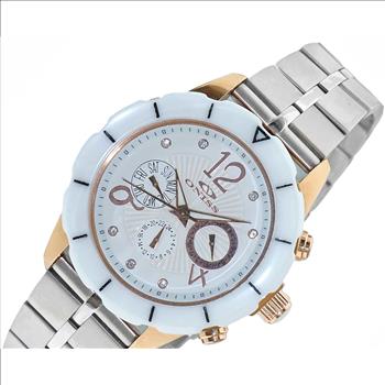 ONISS  Master Calendar, White High-tech Ceramic with Stainless Steel Band ,  ON7200-MB_SS (MSRP: $ 550.00)