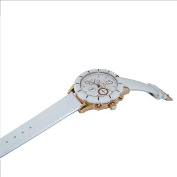 ONISS  Master Calendar, White High-tech Ceramic with White Genuine Leather Strap,  ON7200-LB_WT (MSRP: $ 550.00)