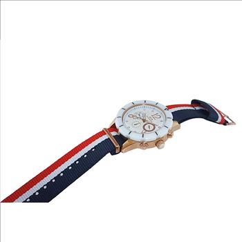 ONISS  Master Calendar, White High-tech Ceramic withPU- Multi-Colored Strap,  ON7200-LB - (MSRP: $ 550.00)