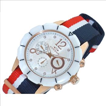ONISS  Master Calendar, White High-tech Ceramic withPU- Multi-Colored Strap,  ON7200-LB - (MSRP: $ 550.00)