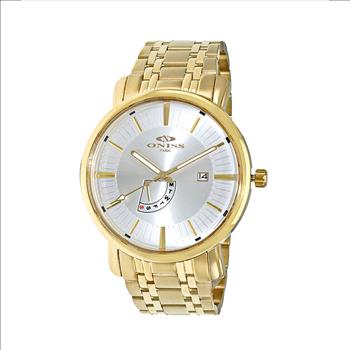 ONISS Men's Silver Sunray Retrograde day-date dial, Dome Crsytal, ON262-MGWT  RETAI  AT (MSRP: $325.00)
