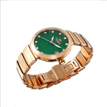 ONISS SWISS MOVEMENT, AUSTRIAN CRYSTAL ACCENT, GREEN  MOTHER OF PEARL DIAL, ON5559-30RGG- RETAIL AT (MSRP: $425.00)