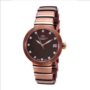 ONISS SWISS MOVEMENT, AUSTRIAN CRYSTAL ACCENT, MOTHER OF PEARL DIAL, ON5559-50_IPBN - RETAIL AT 425.00