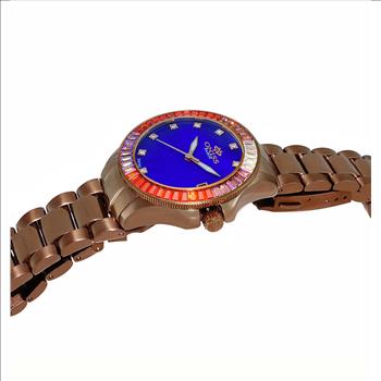ONISS SWISS MOVEMENT, MULTI-COLOR AUSTRIAN CRYSTAL ACCENT, BLUE MOP DIAL,  ON7324-60BURG - RETAIL AT (MSRP:  $550.00)