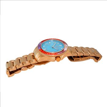 ONISS SWISS MOVEMENT, MULTI-COLOR AUSTRIAN CRYSTAL ACCENT, BROWN MOP DIAL,  ON7324-30BU-BNSC - RETAIL AT (MSRP:  $550.00)