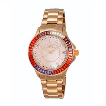 ONISS SWISS MOVEMENT, MULTI-COLOR AUSTRIAN CRYSTAL ACCENT, MOP DIAL,  ON7324-30_RGRG - RETAIL AT $550.00