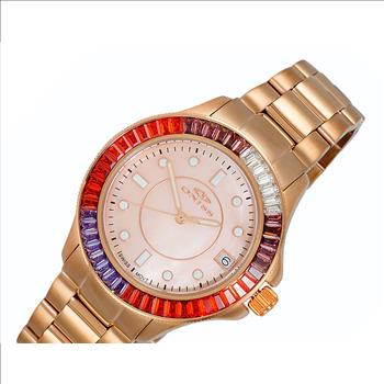ONISS SWISS MOVEMENT, MULTI-COLOR AUSTRIAN CRYSTAL ACCENT, MOP DIAL,  ON7324-30_RGRG - RETAIL AT $550.00