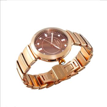 ONISS SWISS MOV'T., DATE-MOTHER OF PEARL DIAL, AUSTRIAN CRYSTAL, ON5559-12BNRG  - RETAIL AT (MSRP:$550.00)