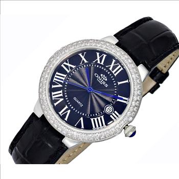 ONISS SWISS QUARTZ MOVEMENT, DATE DIAL ON3322-LBK  RETAIL AT (MSRP: $495.00)