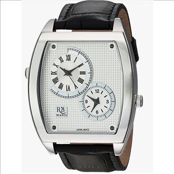 ROBERTO BIANCI Men's , 2-Time Zone, Silver tone-White Dial, RB0740 - Retail at (MSRP: $295.00)