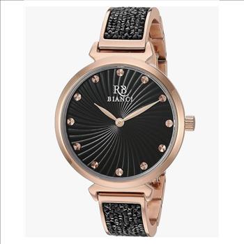Roberto Bianci Women Stainless steel bracelet, Black dial, Quartz movement, Retaiil at (MSRP:$350.00)