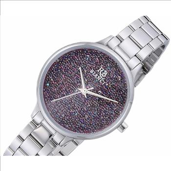 Roberto Bianci Women's  Stainless steel cas and bracelet, Purple crystal dial, Quartz movement, (MSRP: $295.00)