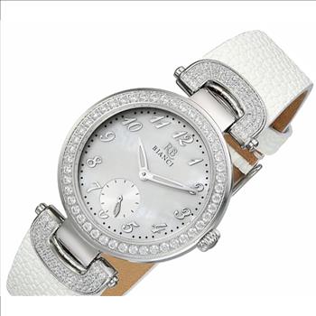 ROBERTO BIANCI Women's, Stainless steel case, Leather strap, White mother of pearl dial, (MSRP: $350.00)