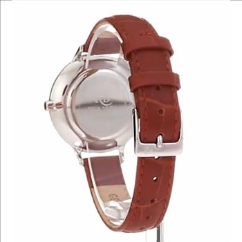 ROBERTO BIANCI Women's Watch Stainless steel case, leather strap, brown crystal dial