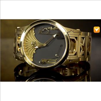 Watchstar 48MM Limited Edition Swiss Made Patented Movement Men's Golf Watch - Gold Tone