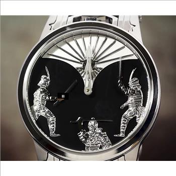 Watchstar Limited Edition Swiss Made Patented Movement Samurai Watch - Platinum Plated