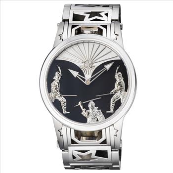 Watchstar Limited Edition Swiss Made Patented Movement Samurai Watch - Platinum Plated, Item No. 621855