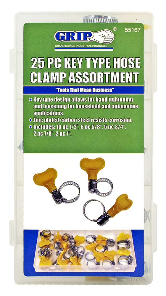 New 25 Pieces Key Type Hose Clamp Assortment Property Room