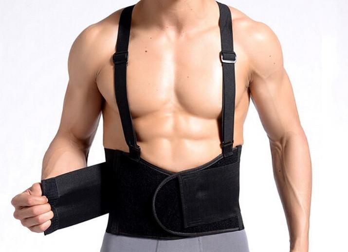 Lumbar Support with Suspenders Back Brace Belt Work Safety Large