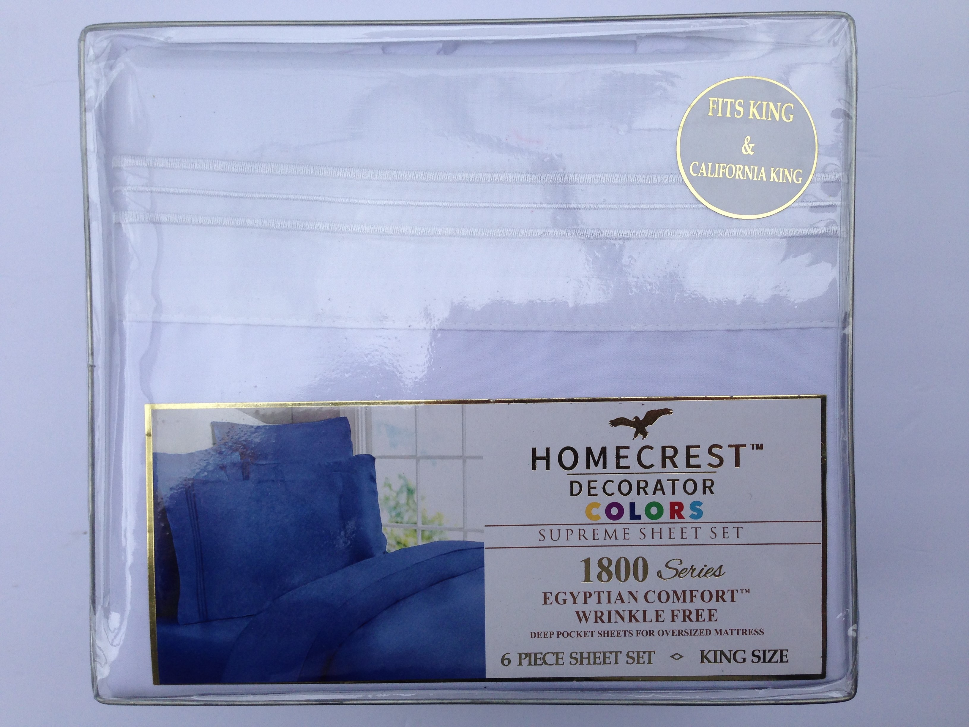 6 Pcs Egyptian Comfort Plus 1800 King Bed Embroidered Sheets Property