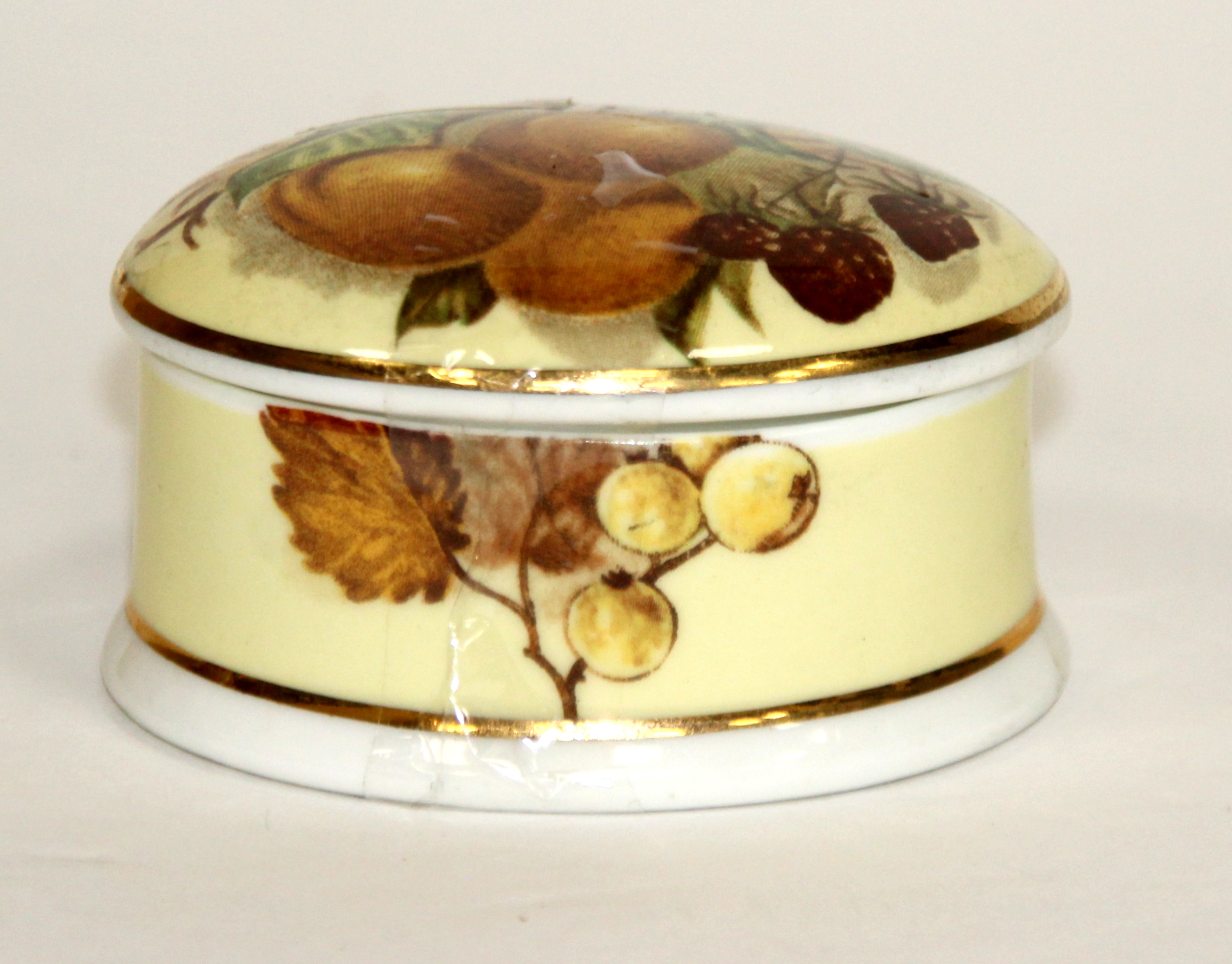 Falcon China Staffordshire England Fruit Trinket Box Property Room