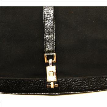 GUCCI Leather Hobo Bag Black Push Lock