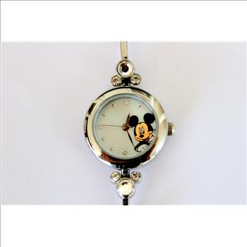 Disney Classic Mickey Mouse Watch With Crystal Mickey Mouse Face Watchband