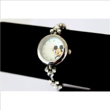 Disney Classic Mickey Mouse Watch With Crystal Mickey Mouse Face Watchband
