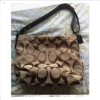 COACH Signature Brown Fabric Bag
