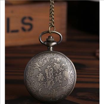 New Emerald Stone Quartz Pocket Watch
