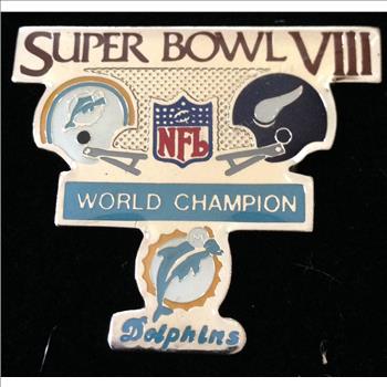 Very Rare Super Bowl VIII Championship Game Commemorative Pin Circa 1974