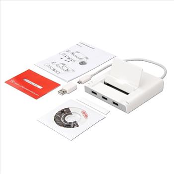 UNITEK Charge and Sync OTG Dock Station with 3-Port Hub+RJ45 Fast Ethernet Adapter