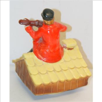 Vintage Fiddler on the Roof  Victorian Era Ceramic Music Box  Figurine Circa 1960