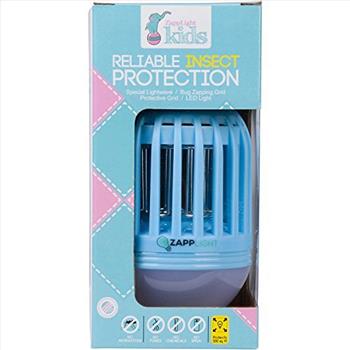 Zapplight Bug Zapper Night Light Dual Bright LED Light Bulb Mosquito Zapper Kids Room (Blue)