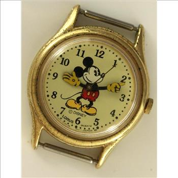 MODERN Jewelry WALT DISNEY LORUS Mickey Mouse Quartz Watch Gold Face Only