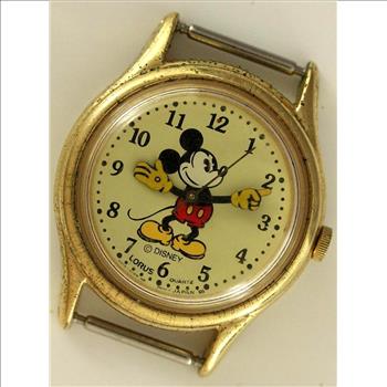MODERN Jewelry WALT DISNEY LORUS Mickey Mouse Quartz Watch Gold Face Only