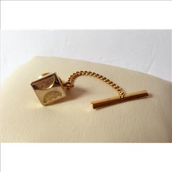 Vintage Square Gold Tone Tie Pin