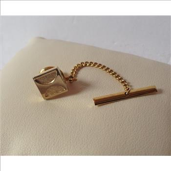 Vintage Square Gold Tone Tie Pin