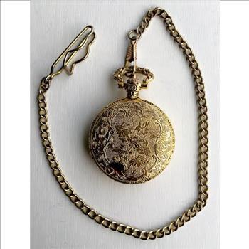 Azur Watter Resistant Quartz Antique Pocket Watch With Chain 