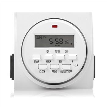 Century 7 Day Heavy Duty Digital Programmable Timer Dual Outlet Indoor