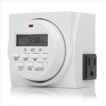 Century 7 Day Heavy Duty Digital Programmable Timer Dual Outlet Indoor
