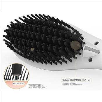 New Hair Brush Straightener Brush, Magictec Ceramic Heating Straightening Irons Brush Anti Scald, Static, Detangling and Silky Straight