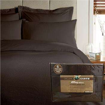 New Organic Earth Aloe Vera Bamboo 1800 Series 6 piece Sheet Set Queen (Brown)