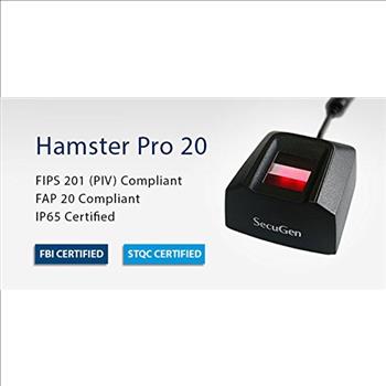Secugen Hamster Pro 20 Biometric Finger Print Scanner Retail  $199.99