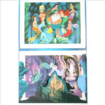 Set of 4 Exclusive Commemorative Lithograph Collectible and Vintage Art Work Picture Licensed by Disney 